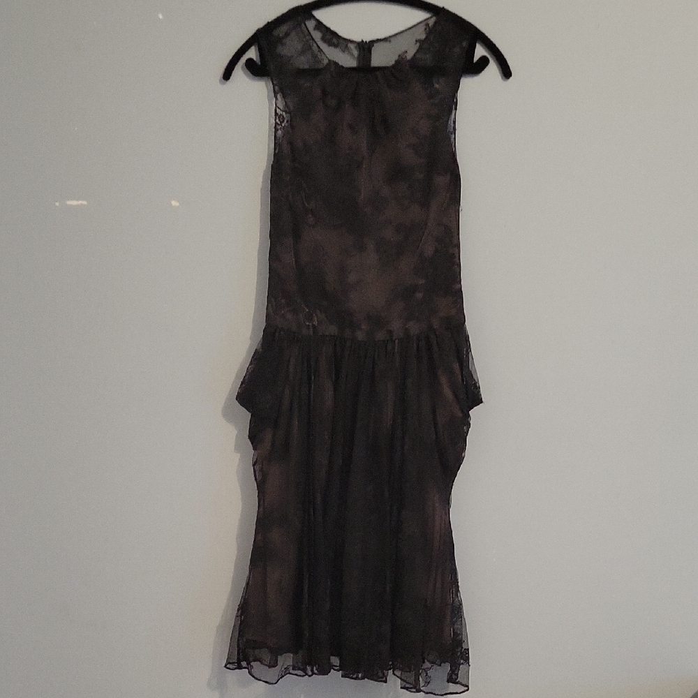 KATHARINE KIDD Elegant Black Lace midi Dress
